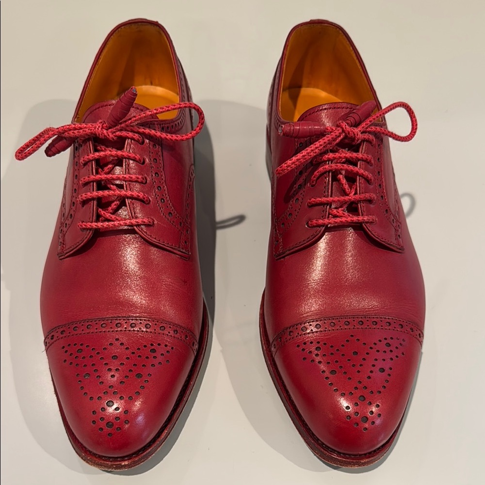 Carmine Red Leather Women’s Oxford